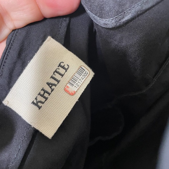 Khaite Size 8 Slip Midi Blair Tie Back Dress Black V Neck 100% Cotton Sleeveless - Picture 10 of 12